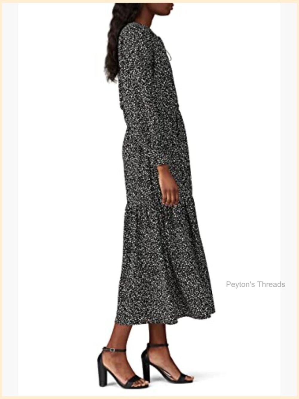 Pre-Loved A-Line Midi Dress with Ditsy Floral Print - Size S (0-2) - Picture 3 of 6